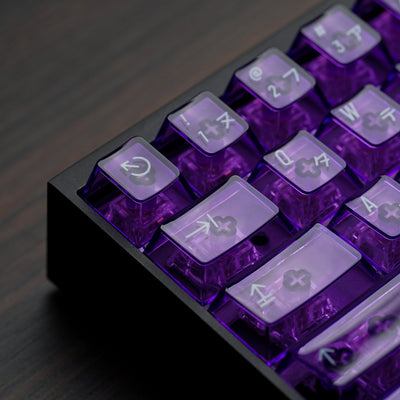 Clear 2048 Purple Keycaps Set