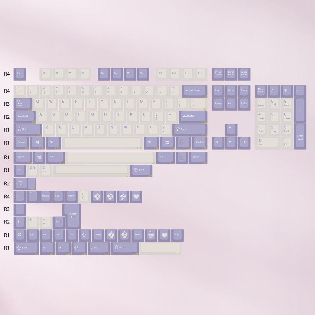 ePBT Cherry Profile Milky & Purple DoubleShot Keycaps